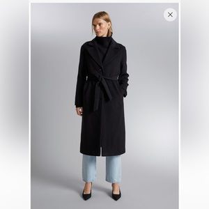 & Other Stories Single-Breasted Belted Wool Coat Sz 0